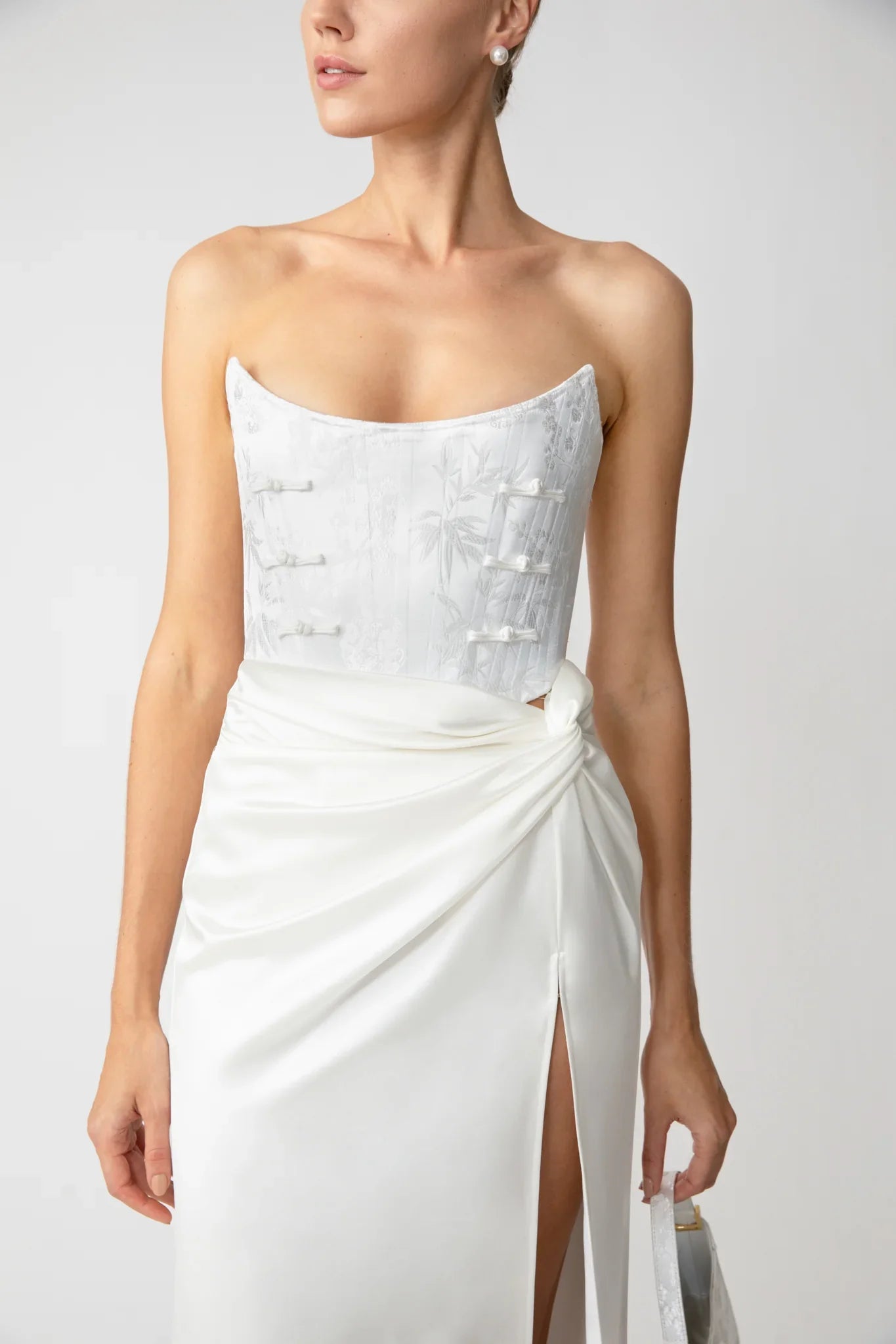 SAU LEE Julia Jacquard Gown - White / 00