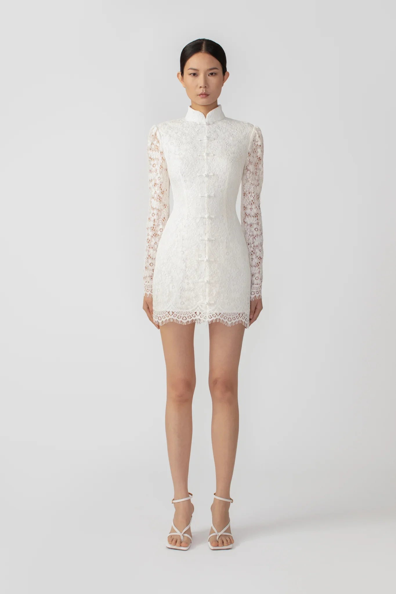 SAU LEE Raine Lace Mini Dress - Ivory / 00
