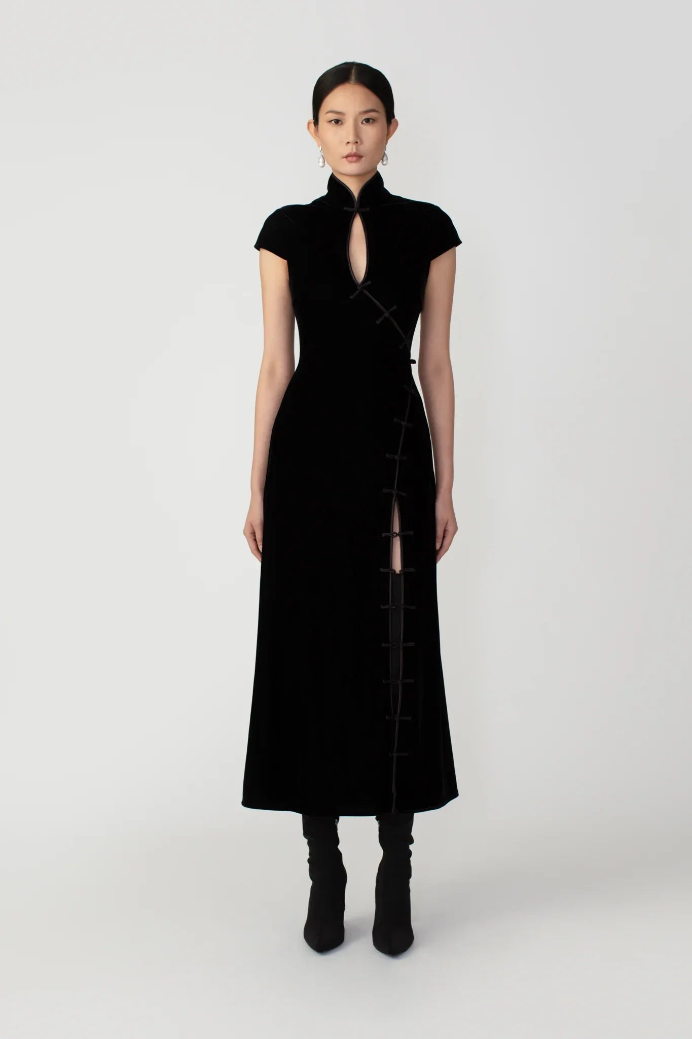 SAU LEE Vanessa Midi Dress - Black / 00