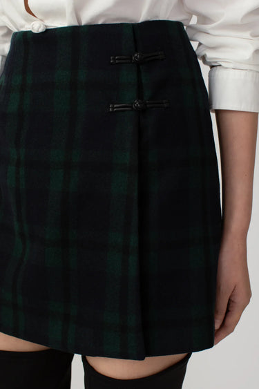 SAU LEE Wylma Mini Skirt - Green Tartan / 00