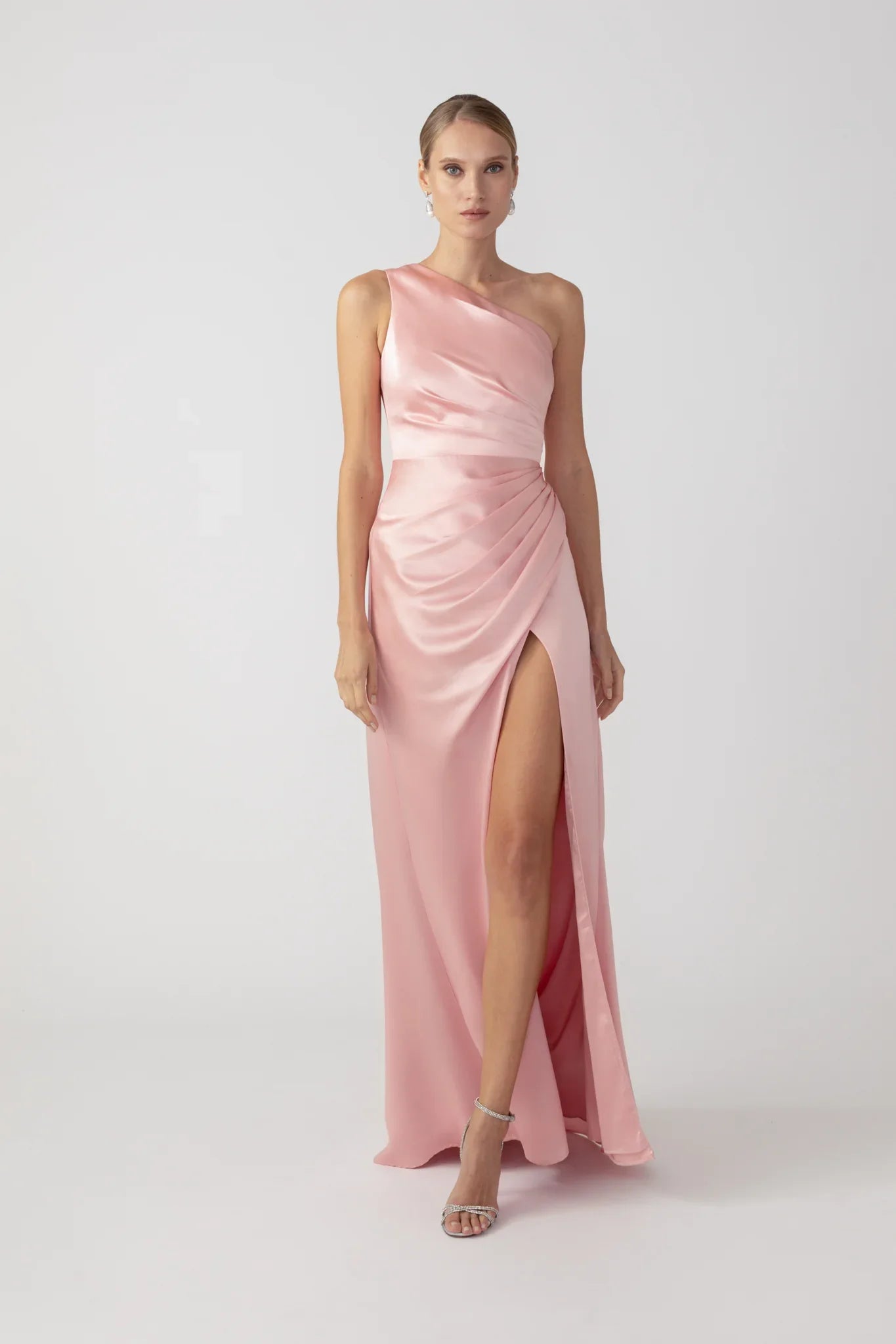 SAU LEE Pandora One-shoulder Gown - Ballerina Pink / 00
