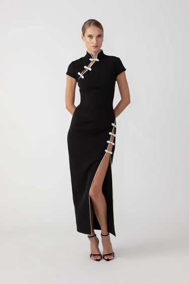 SAU LEE Irissa Midi Dress - Black / 00