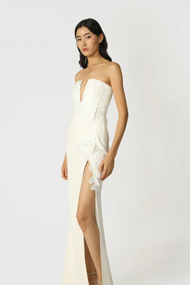 SAU LEE Flora Strapless Gown - White / 00