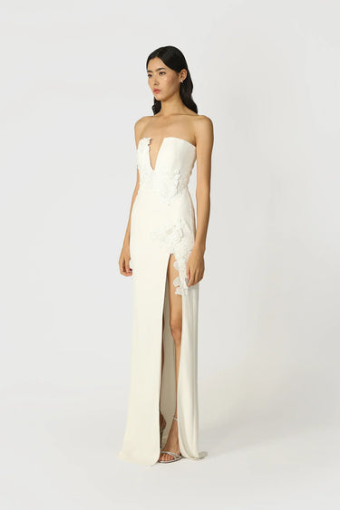 SAU LEE Flora Strapless Gown - White / 00