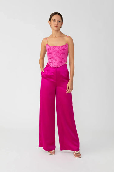 SAU LEE Nadia Corset Top - Magenta Pink / 00