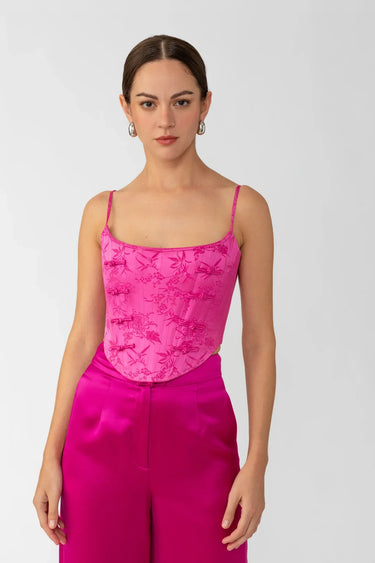 SAU LEE Nadia Corset Top - Magenta Pink / 00