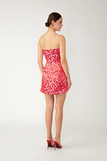 SAU LEE Jenny Strapless Mini Dress - Lucky Red / 00