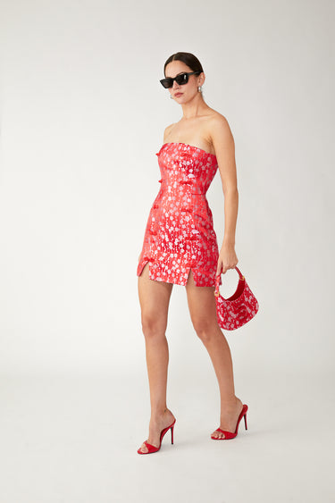 SAU LEE mini sau JACQUARD MINI BAG - Lucky Red