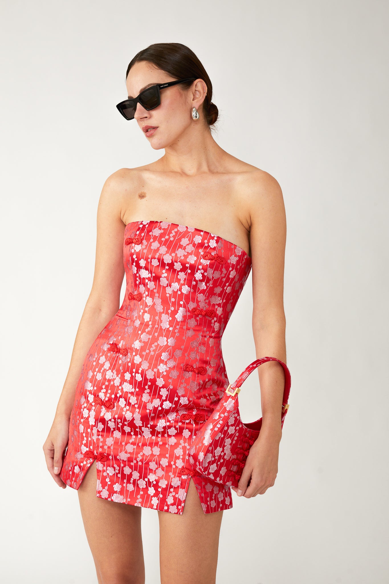 SAU LEE mini sau JACQUARD MINI BAG - Lucky Red