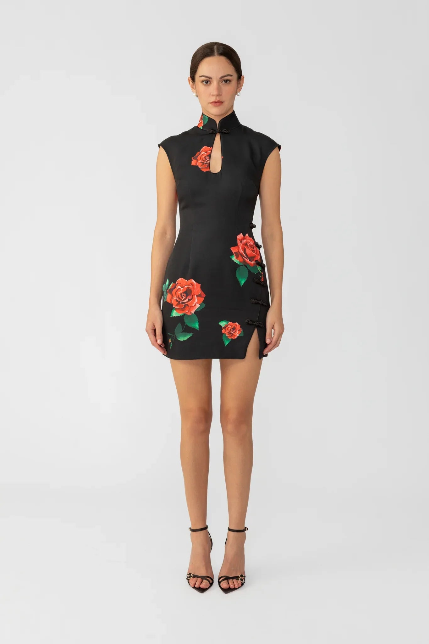 SAU LEE Raya Rosa Mini Dress - Black Multi / 00