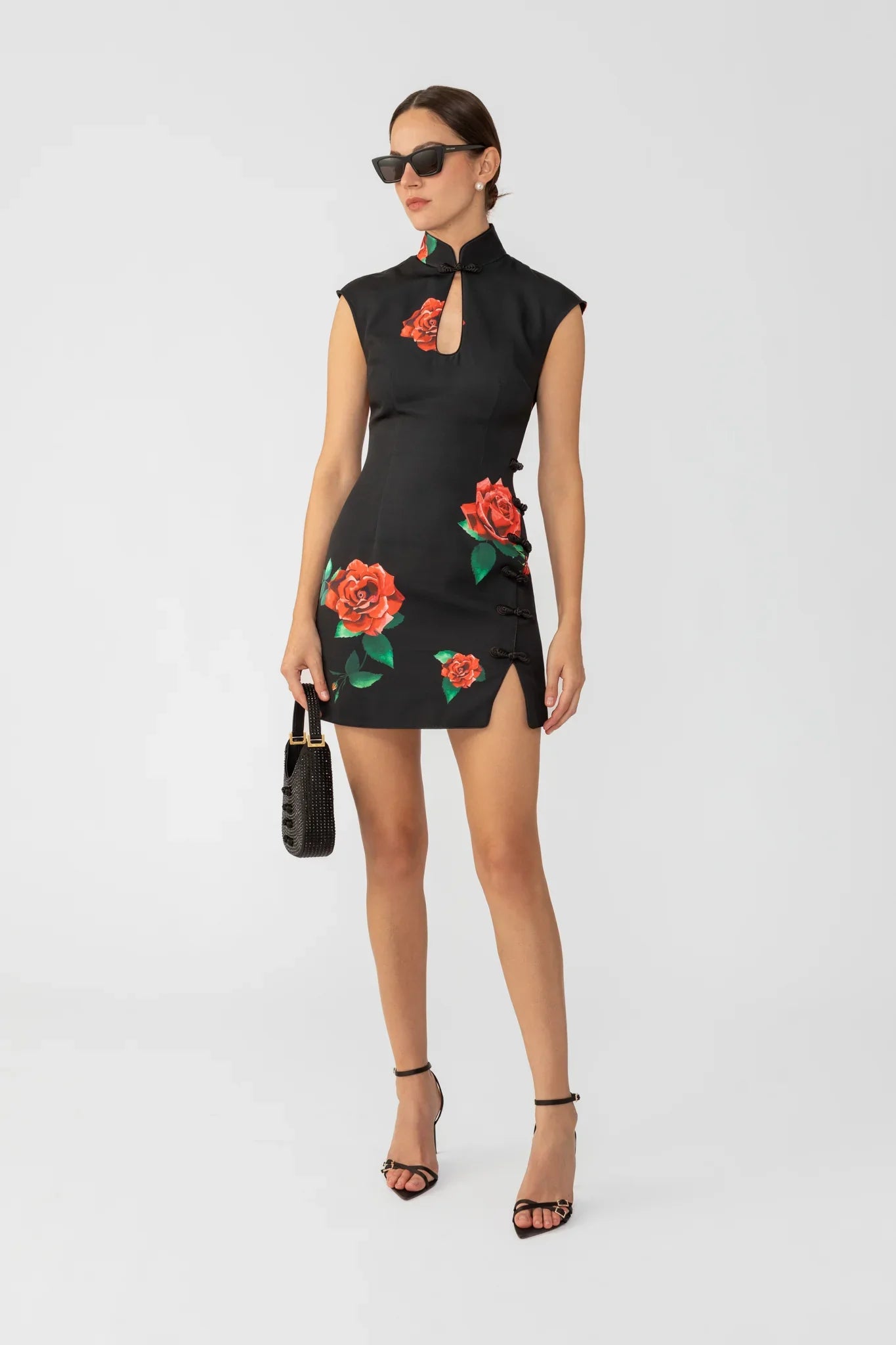 SAU LEE Raya Rosa Mini Dress - Black Multi / 00