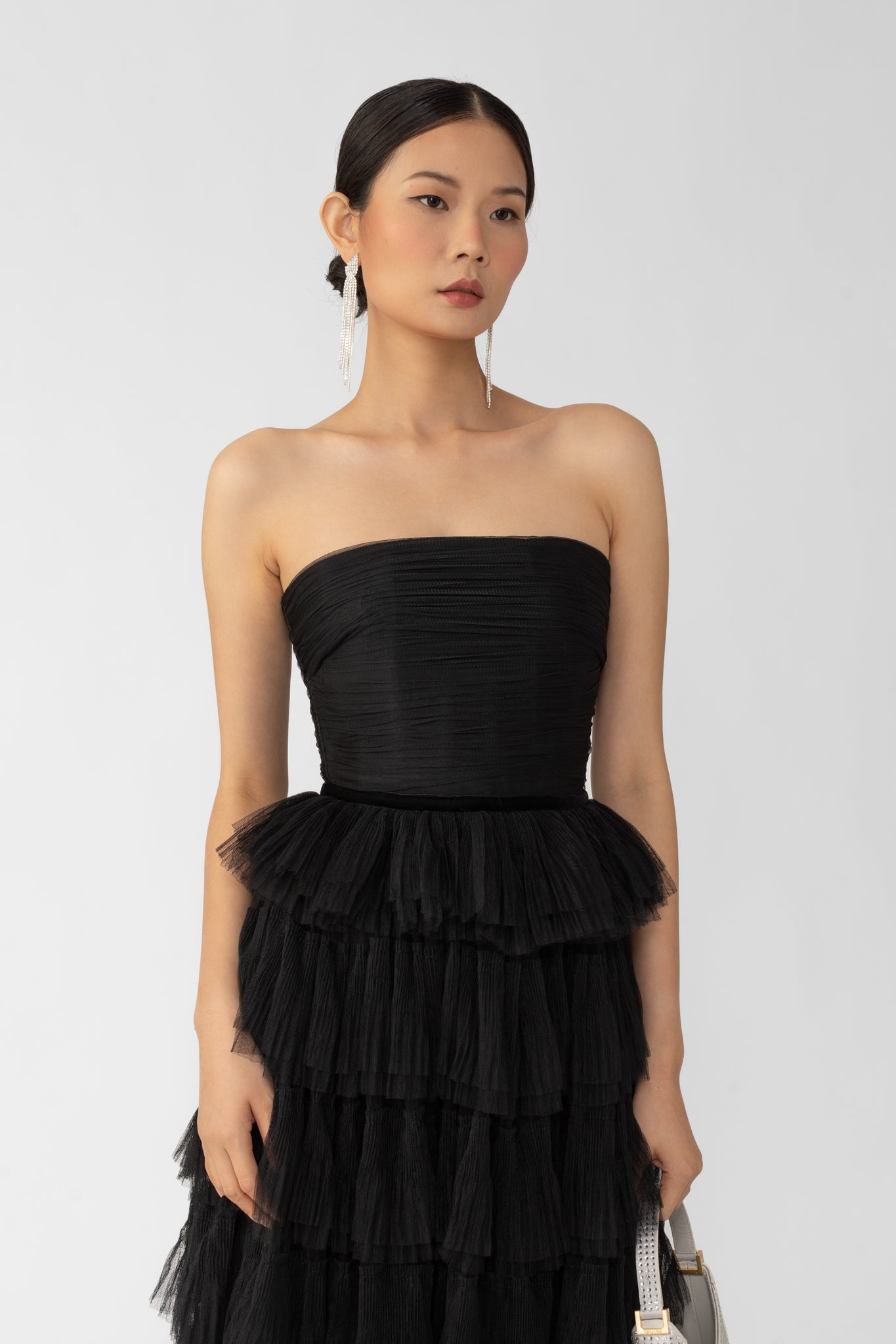 SAU LEE Scarlette Tulle Gown - Black / 00