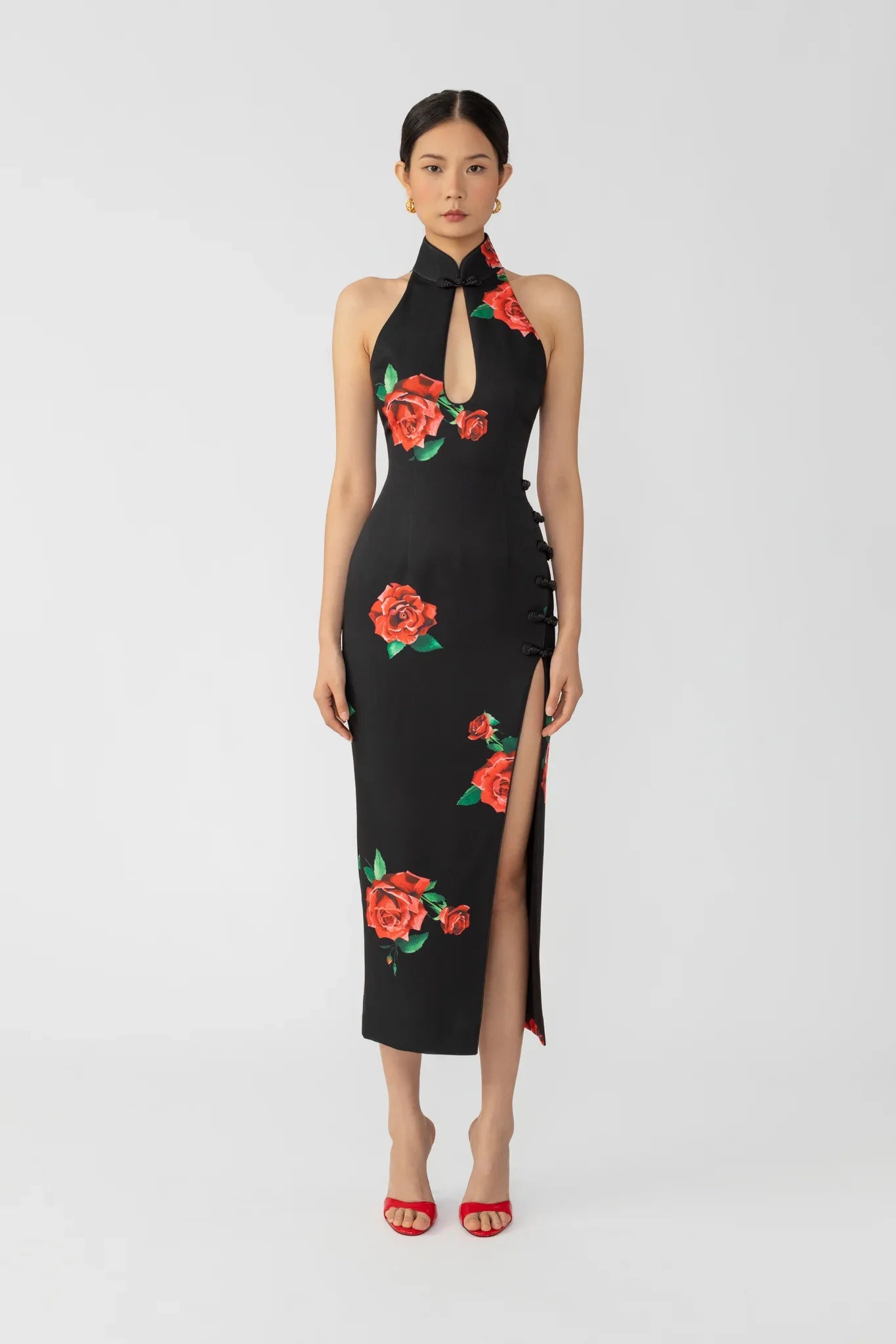 Rayna Rosa Dress in Black Multi SAU LEE Official Website