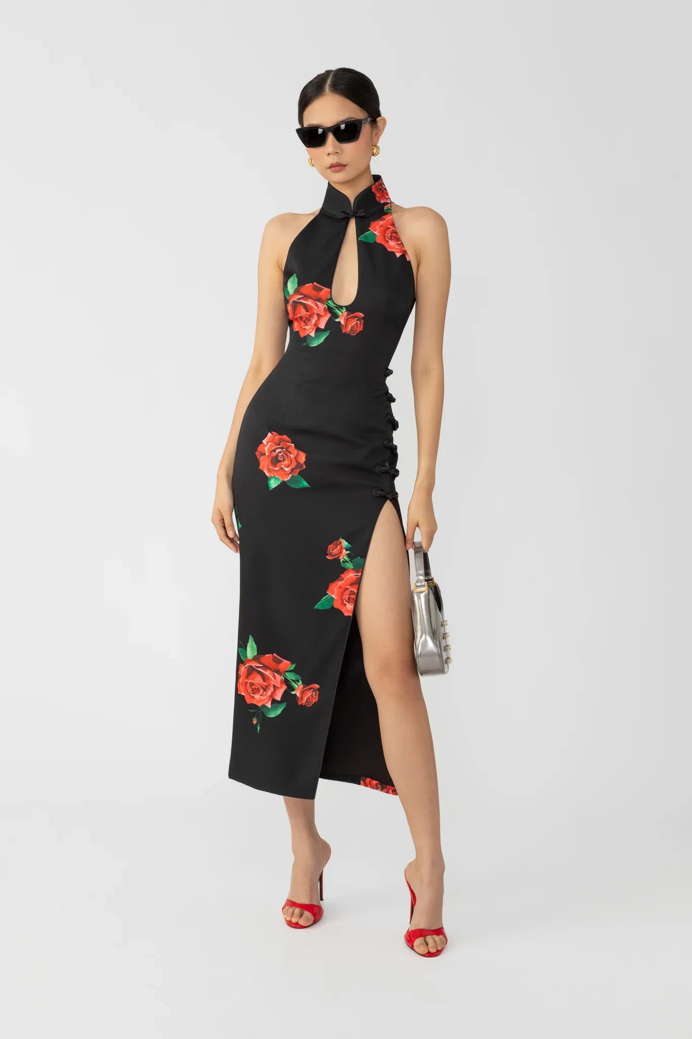 SAU LEE Rayna Rosa Dress - Black Multi / 00