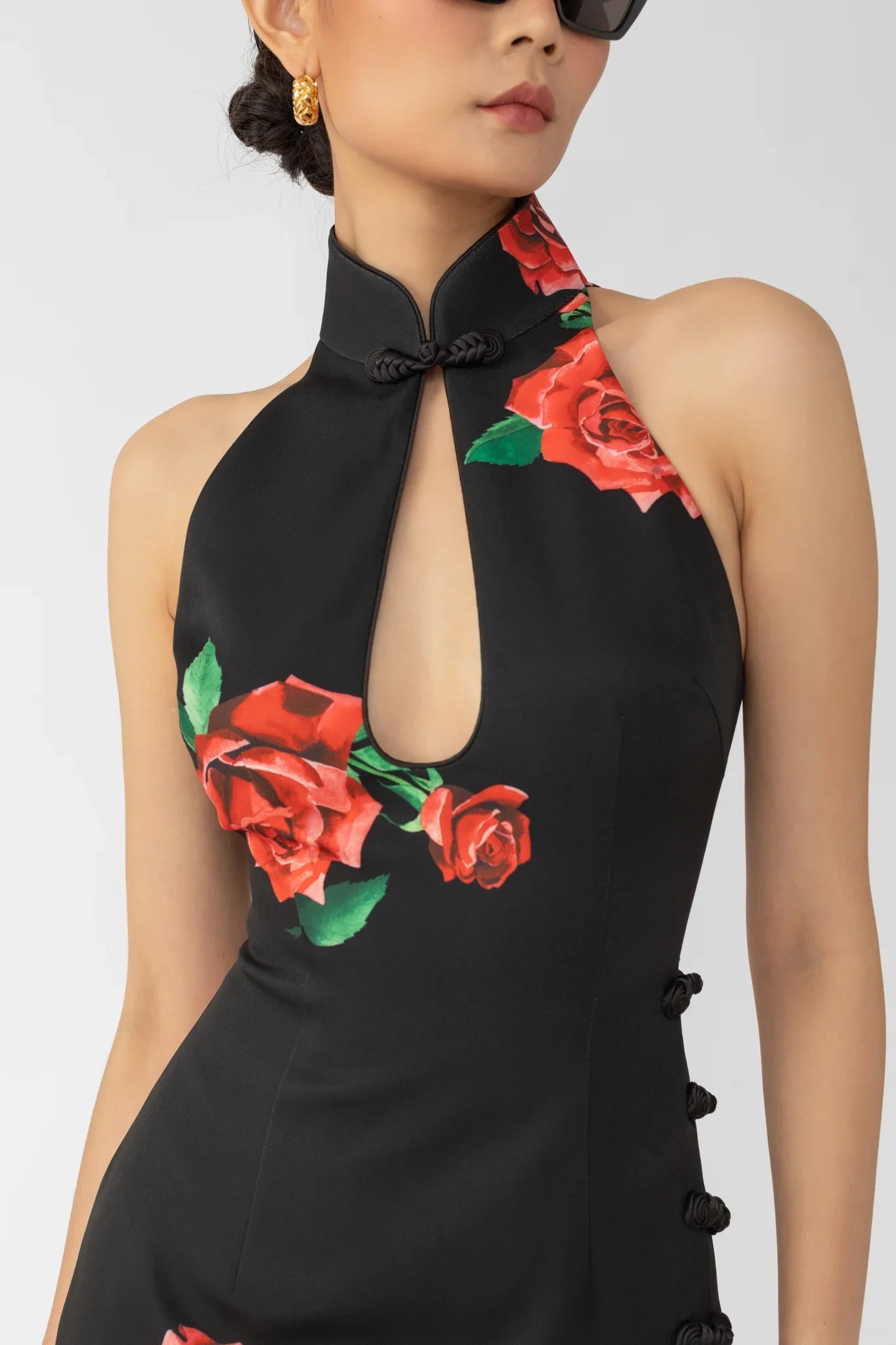SAU LEE Rayna Rosa Dress - Black Multi / 00