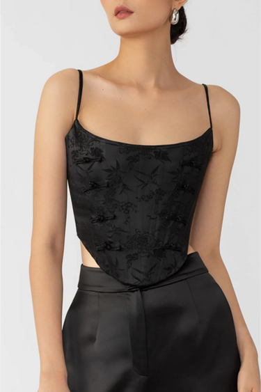 SAU LEE Nadia Corset Top - Black / 00