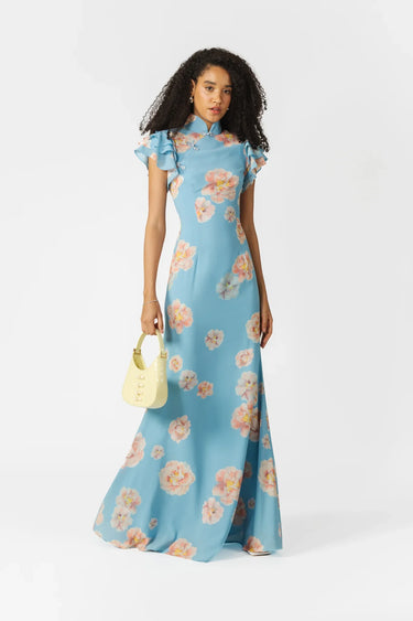 SAU LEE Sylvie Floral Dress - Blue Multi / 00
