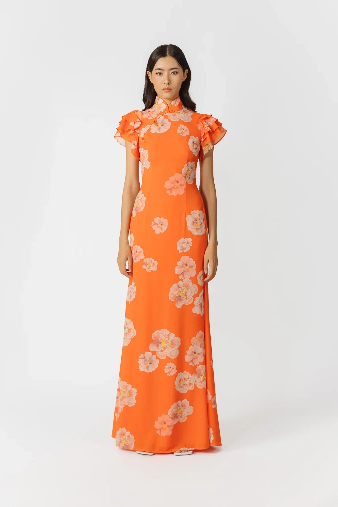 SAU LEE Sylvie Floral Dress - Orange Multi / 00