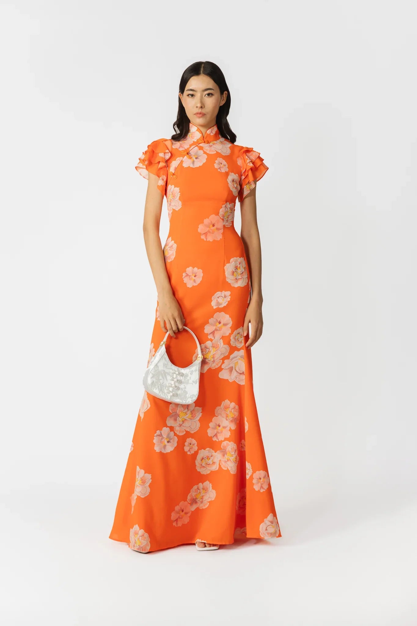 SAU LEE Sylvie Floral Dress - Orange Multi / 00