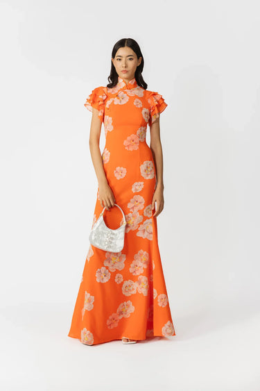 SAU LEE Sylvie Floral Dress - Orange Multi / 00