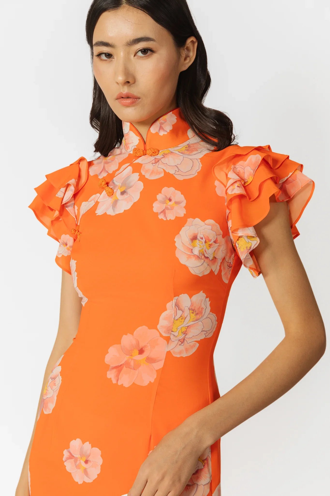 SAU LEE Sylvie Floral Dress - Orange Multi / 00