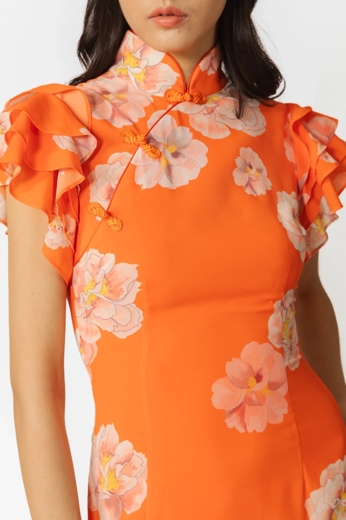 SAU LEE Sylvie Floral Dress - Orange Multi / 00