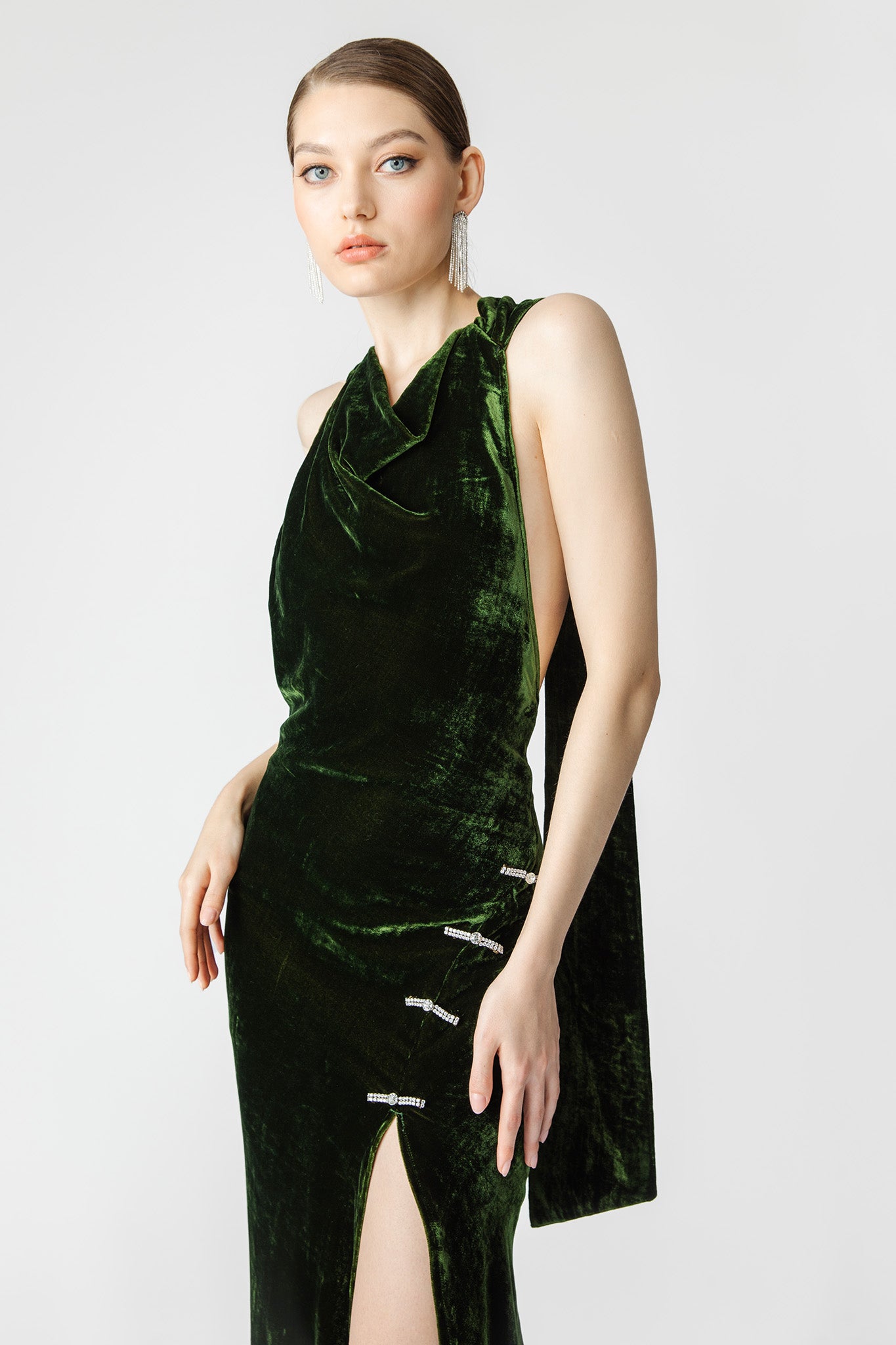 Valeria Backless Velvet Gown