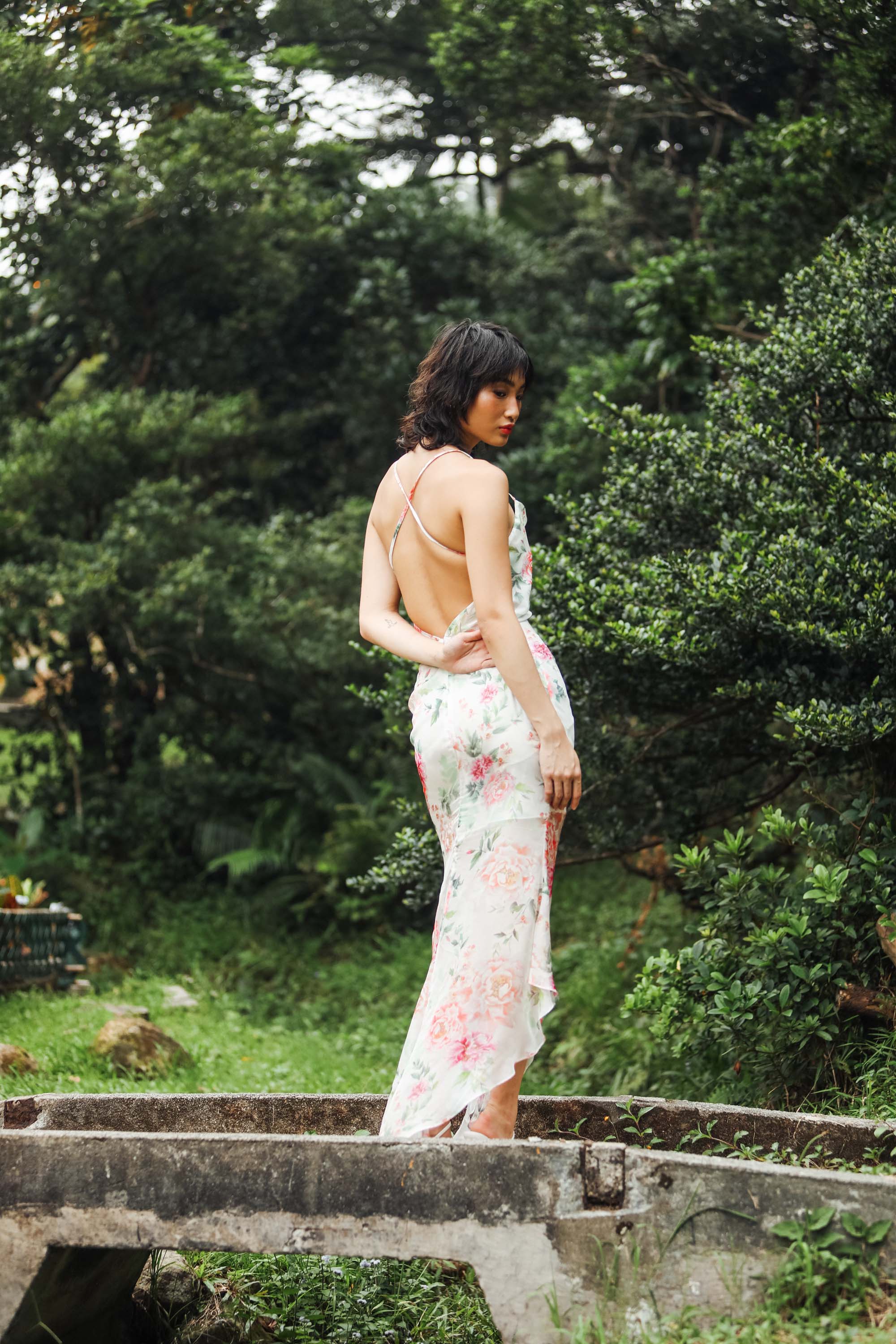 Freida Silk Chiffon Midi Dress-SAU LEE