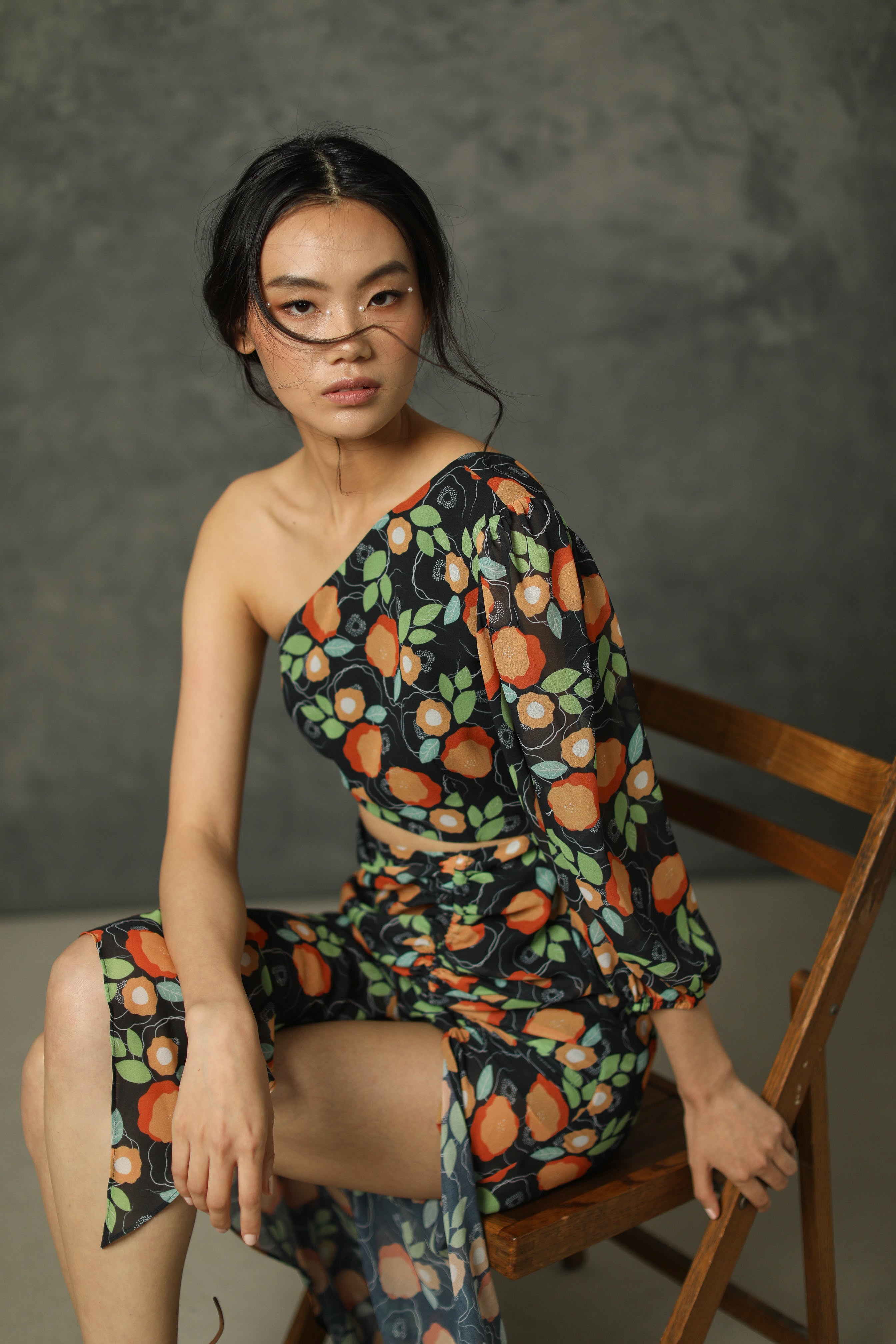 Autumn Asymmetric Midi Dress - SAU LEE