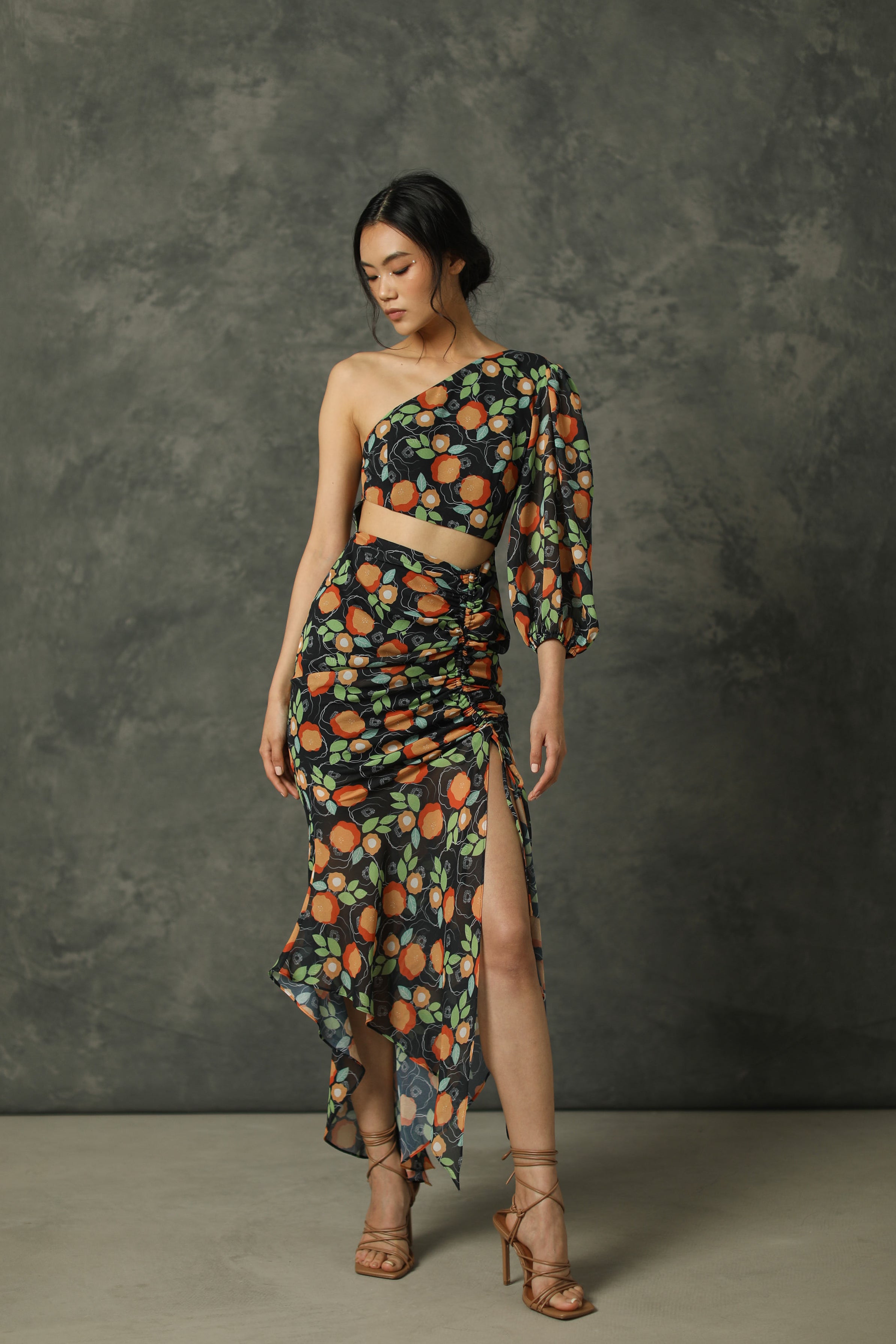 Autumn Asymmetric Midi Dress - SAU LEE
