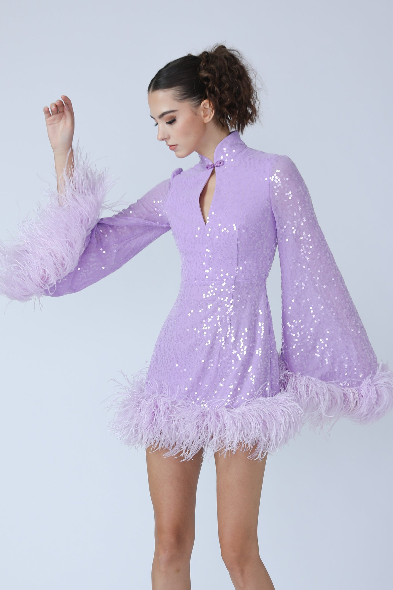 Bianca Mini Dress - SAU LEE #color_lavender