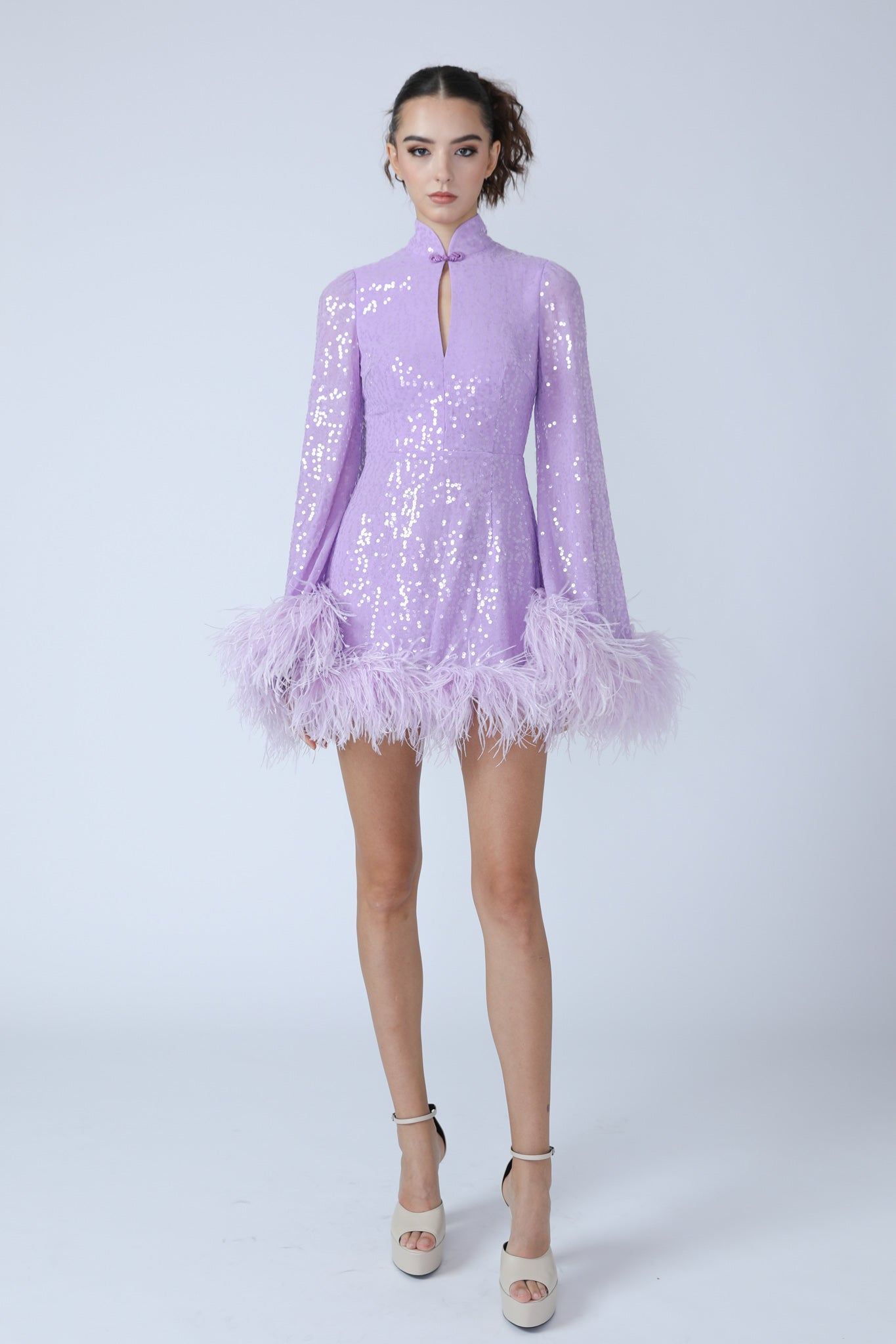 Bianca Mini Dress - SAU LEE #color_lavender