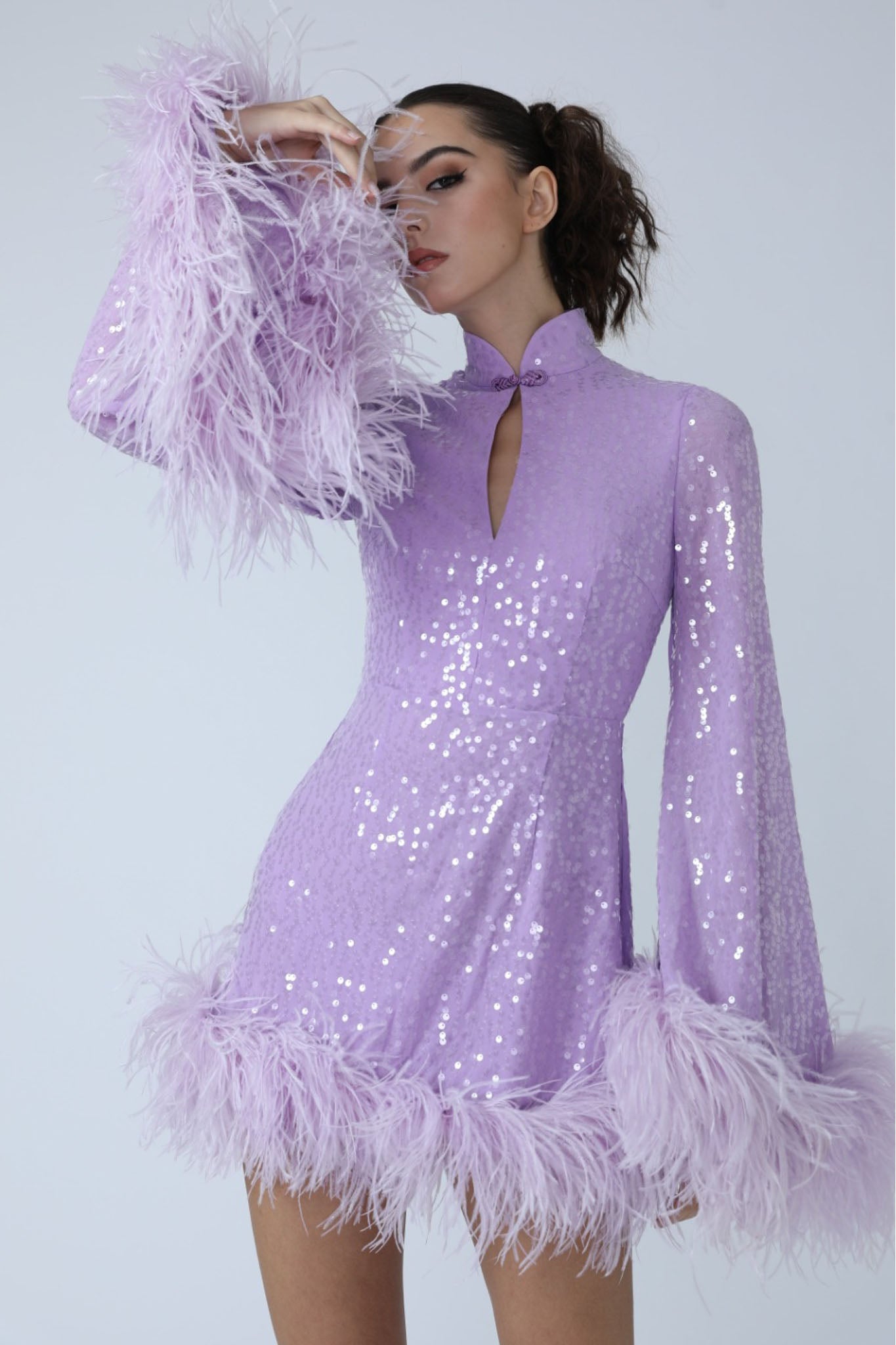 Bianca Mini Dress - SAU LEE #color_lavender