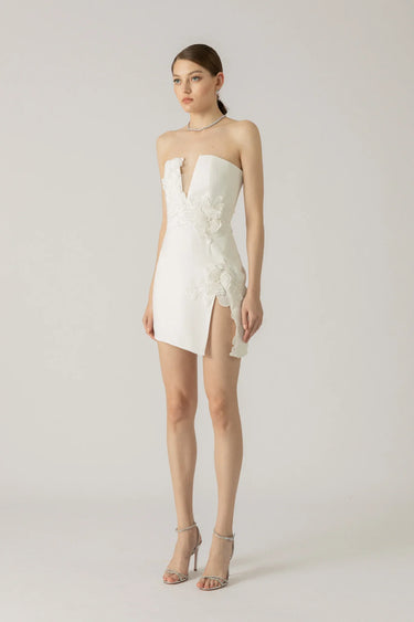 SAU LEE Fleur Mini Dress - White / 00