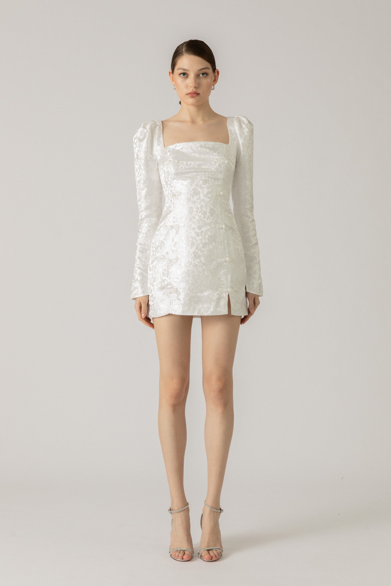 Jen Chinese Jacquard Mini Dress-SAU LEE