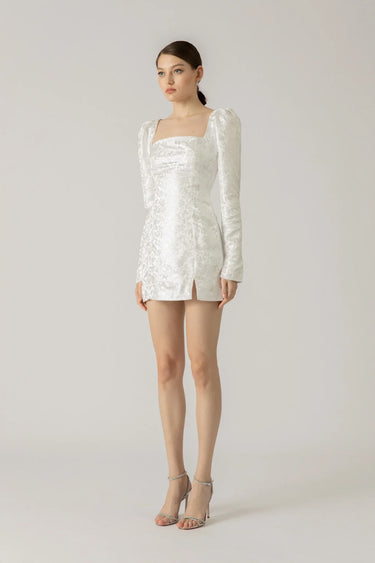 SAU LEE Jen Chinese Jacquard Mini Dress - White / 00