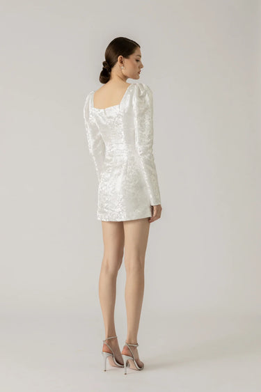 SAU LEE Jen Chinese Jacquard Mini Dress - White / 00