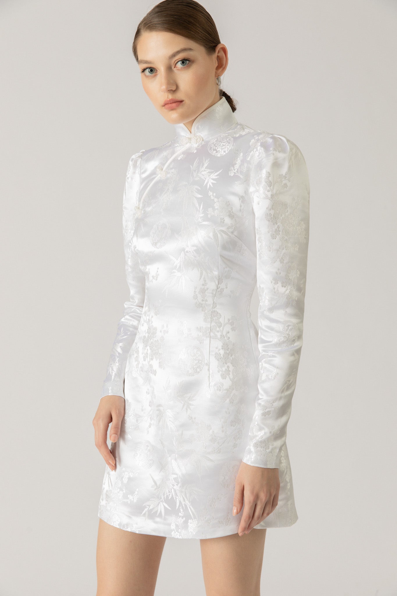 Joyce Chinese Jacquard Mini Dress-SAU LEE