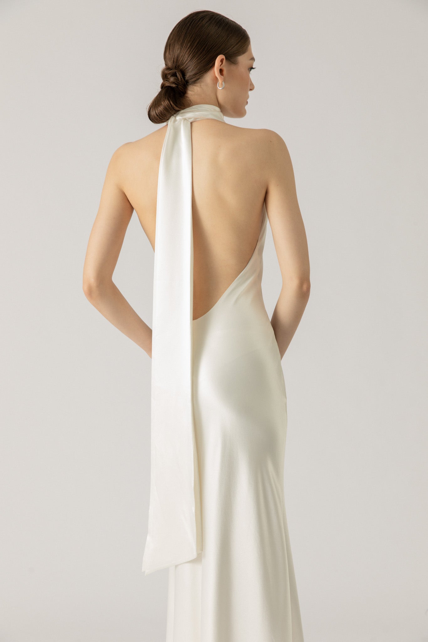 Penelope Backless Satin Gown-SAU LEE