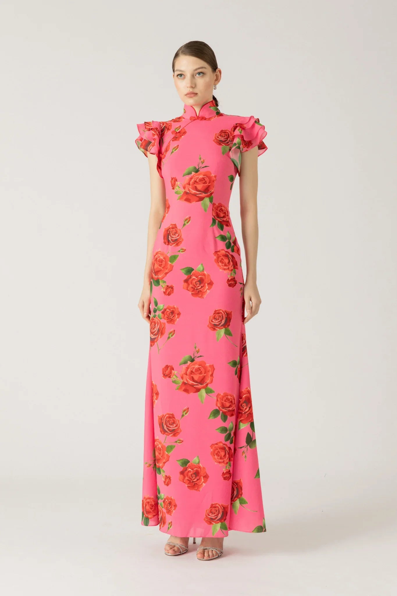 SAU LEE Sylvie Rosa Dress - Pink Rose Print / 00