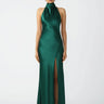 SAU LEE Penelope Backless Satin Gown - Emerald / 00
