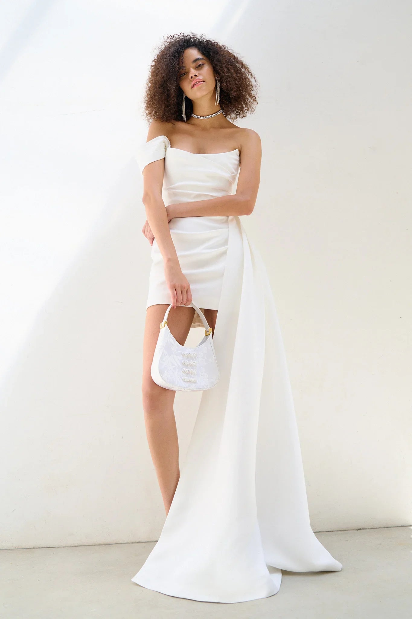 SAU LEE Brenda Mini Dress, White / 6 SAU LEE Brenda Mini Dress, White / 6