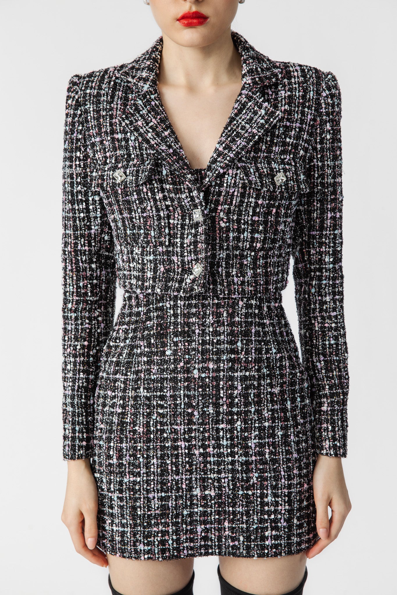 Alicia Tweed Blazer-SAU LEE