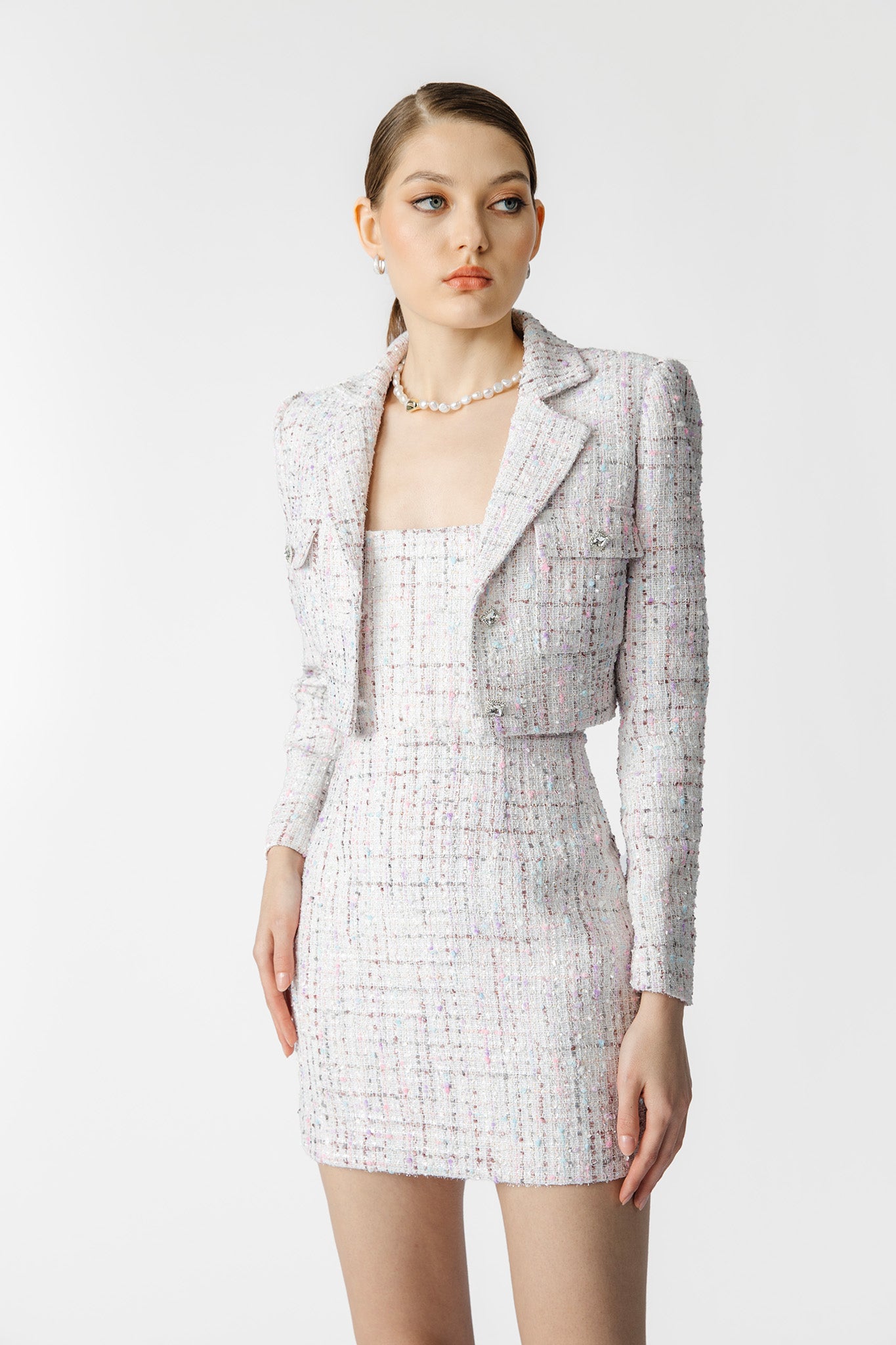 Alicia Tweed Blazer-SAU LEE