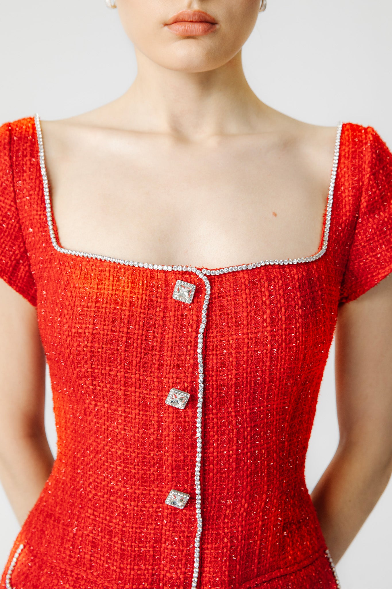 Annabelle Tweed Mini Dress-SAU LEE