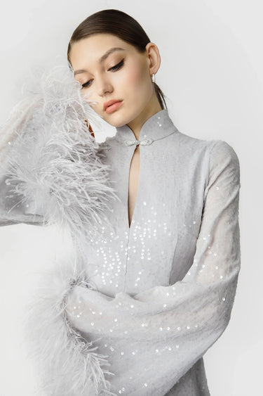 SAU LEE Bianca Mini Dress - Silver / 00