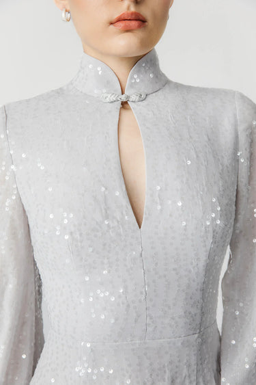 SAU LEE Bianca Mini Dress - Silver / 00