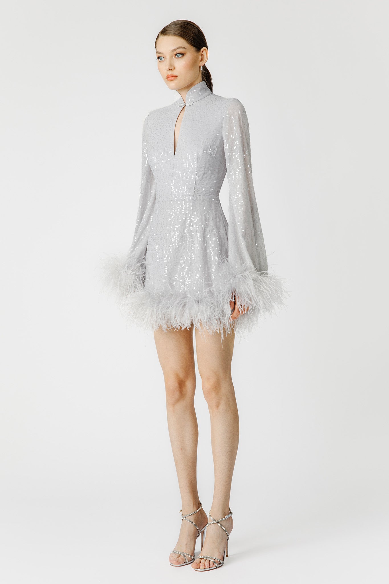 SAU LEE Bianca Mini Dress - Silver / 00