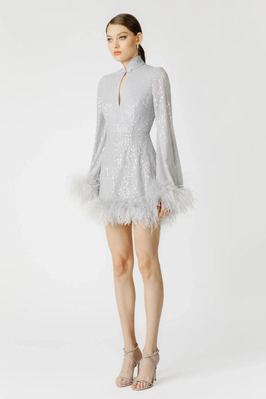 SAU LEE Bianca Mini Dress - Silver / 00
