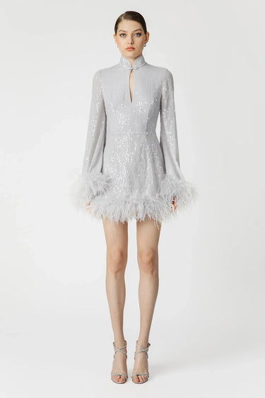 SAU LEE Bianca Mini Dress - Silver / 00